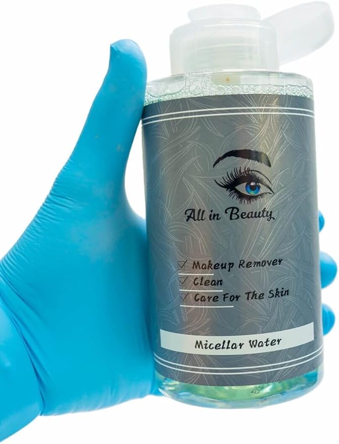 All in beauty Micellar Lotion Cleansing Water, Toner, Make-up Remover for All Skin Types, After Waxing, During and After Micropigmentation, Acne, Dry Skin, Burns or Injuries.(300ml)