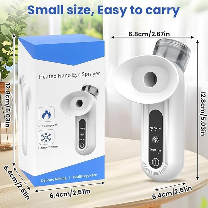 Eye Mist Steam Sprayer for Relief Dry Eyes, Eye Treatment, Portable Heated Eye Masks, Mini Eye Moisturizing Cleaning Soothing Steamer