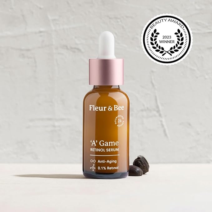Retinol Serum | Clean, 100% Vegan | Anti Aging Retinol Serum For Face, Reduce Appearance of Wrinkles, Lines, Dark Spots | 'A' Game by Fleur & Bee - 1 oz