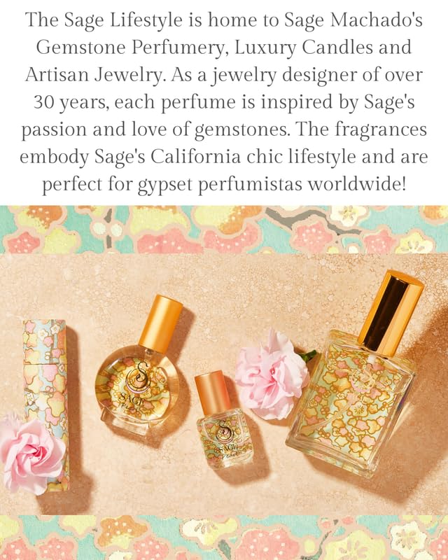 The Sage Lifestyle Pearl Organic Luxury Perfume Mini Spray, Sandalwood, Vanilla, Musk, Luxury Long Lasting Scent, Vegan & Cruelty Free, Made in USA, 1/2 oz Travel Size Perfume