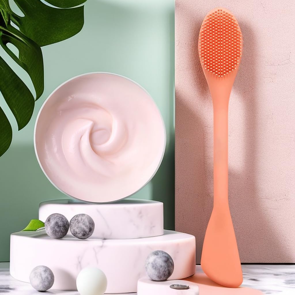 Silicone Face Mask Brush, Face Scrubber for Gentle Exfoliating & Hairless Moisturizers Applicator Tools for Apply Mud, Clay, Charcoal Mixed Mask, Cream, Lotion