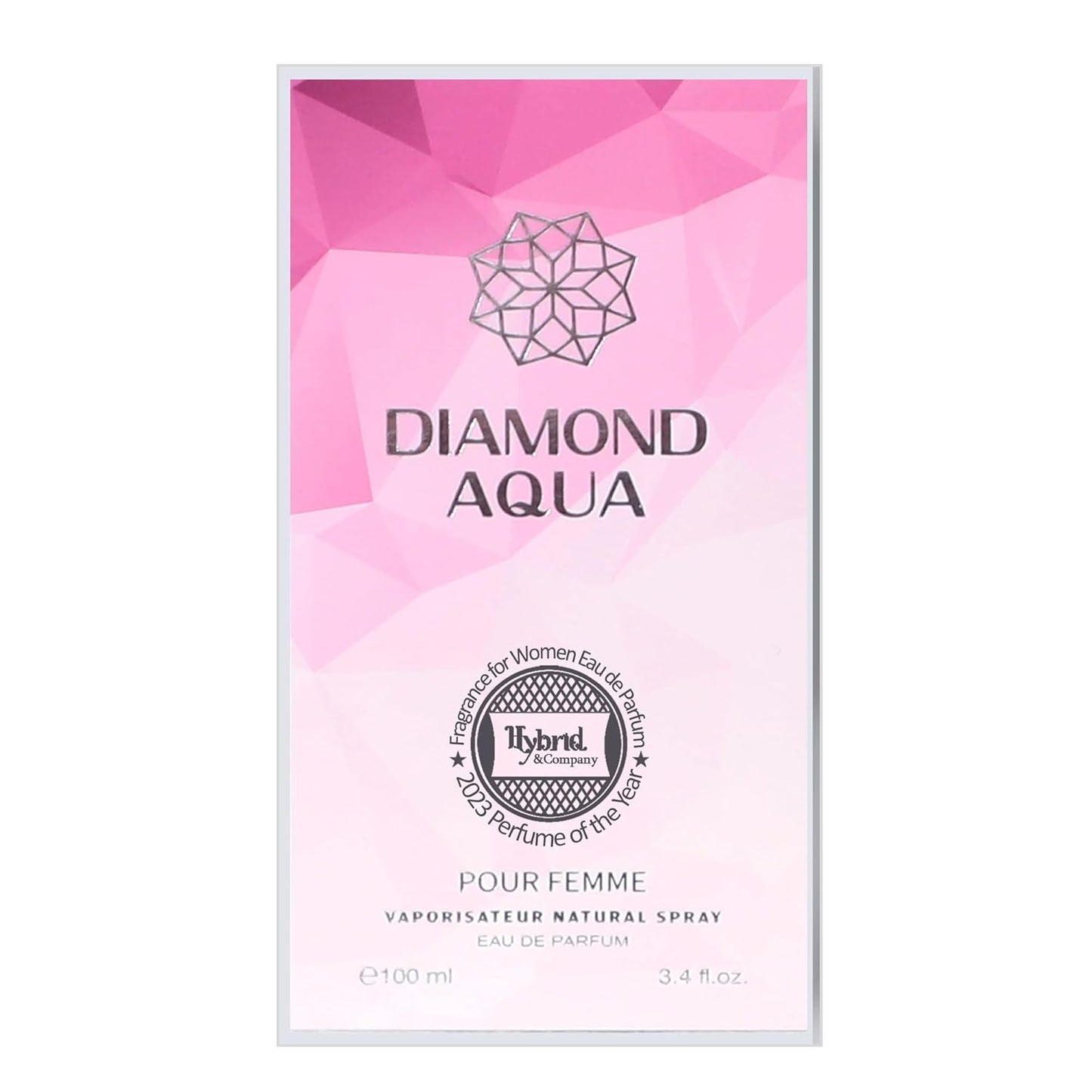 Hybrid & Company Diamond Aqua Pour Femme Eau De Parfum Natural Spray Vaporisateur,3.4FL.OZ