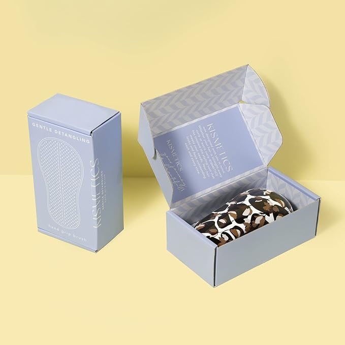 Hand Grip Brush, Gentle Detangling, Detangler Hair Brush for All Hair Types. For use on Wet or Dry Hair (Black Floral)