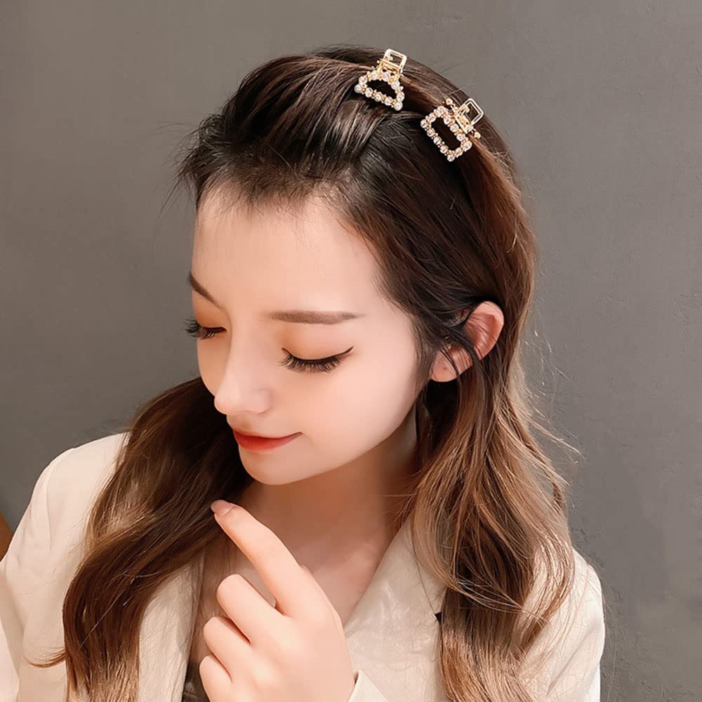6PCS Sweet Mini Meatl Claw Clip With Pearl, Barrettes Claw Crab Hairpins Styling Fashion Hair Accessories for Women Girl