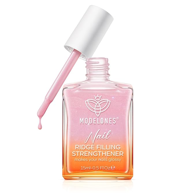 modelones Nail Strengthener, 8-in-One Nude Nail Ridge Filler Base Coat