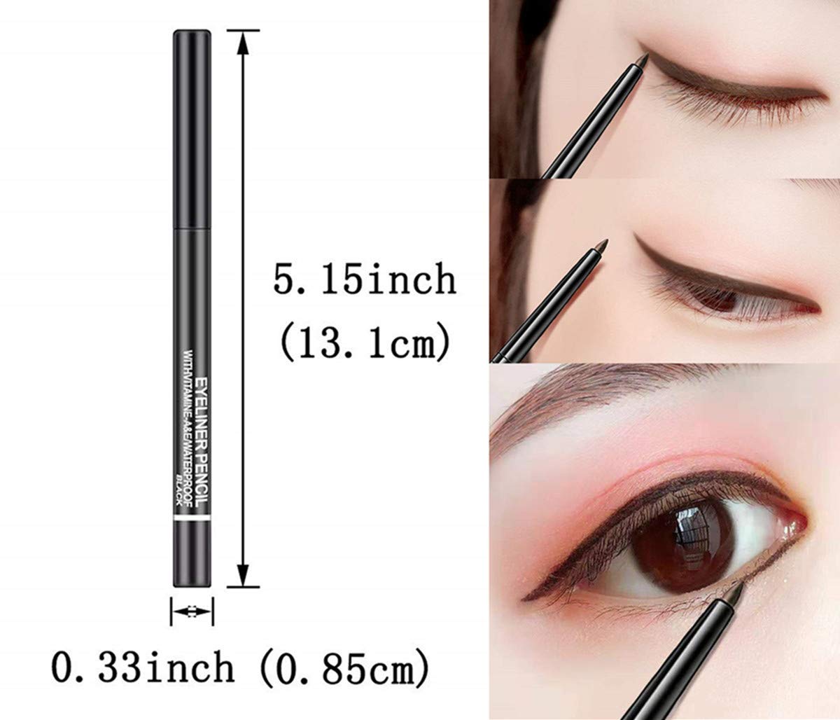 Go Ho Black,Light Brown,Dark Brown Eyeliner Pencils,6 Pack Gel Eye Liner Makeup Pencil,High Pigment Smooth Eyeliner Stick,Soft Easy to Color Eye Liner Pen