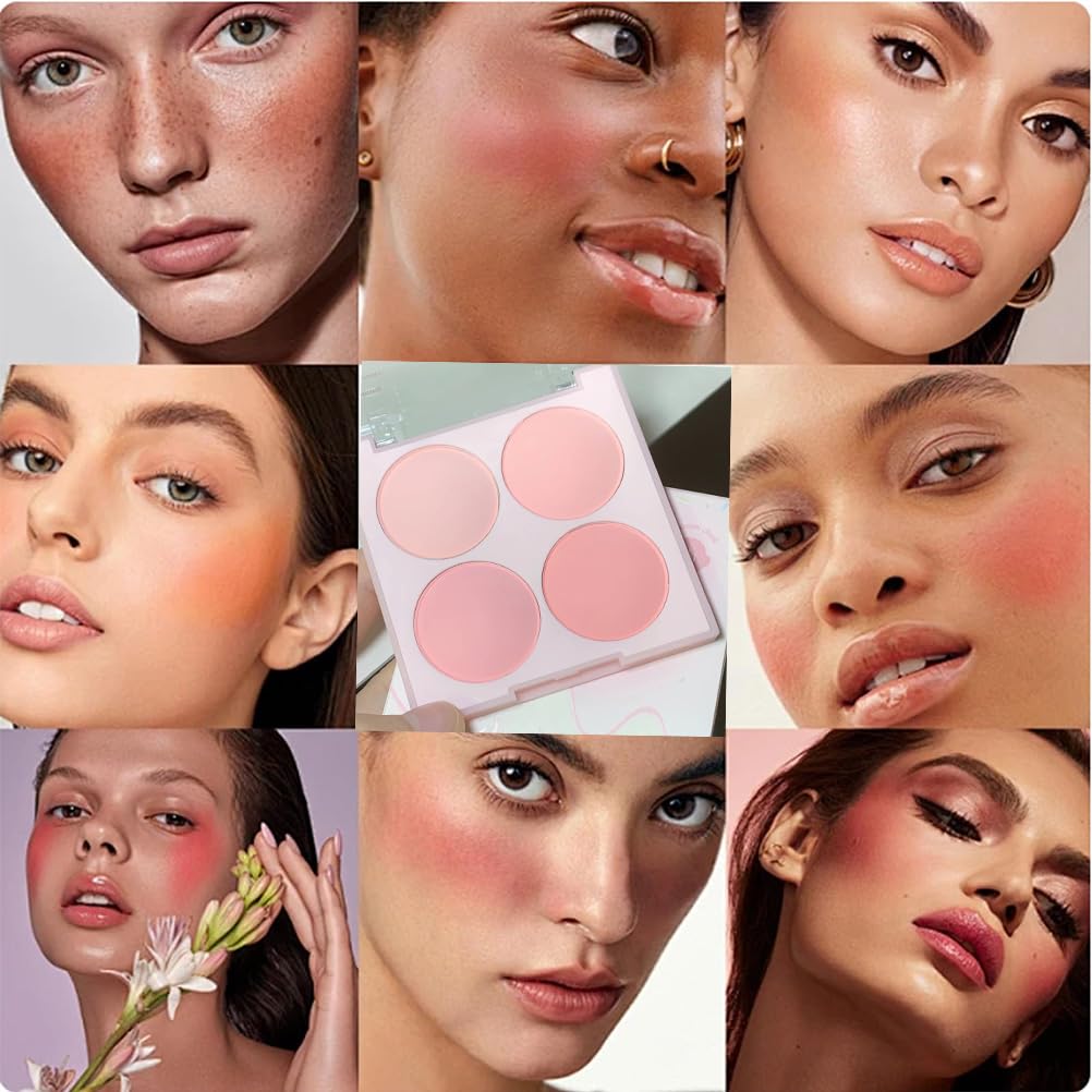 Pink Eyeshadow Eye Shadow Palette Makeup,blush Naturing-Looking, Long Lasting, Neutral Nudes EyeShadow (4 Colors pink)