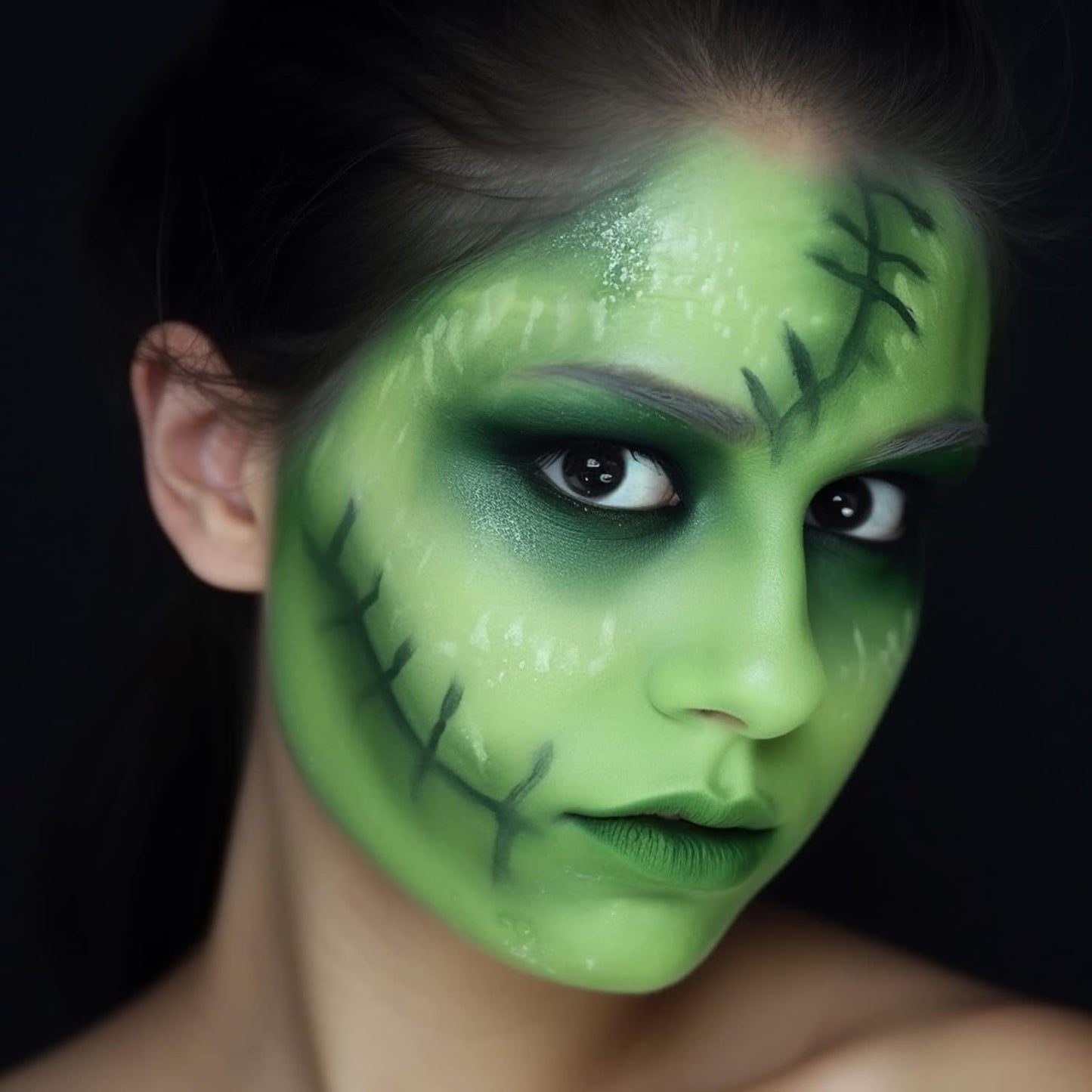BOBISUKA Light Green Face Body Paint Stick, Lime Green Eye Black Painting Sticks for sports, Facepaints Kit for Halloween Makeup Zombie Witch Camouflage Goblin Cosplay Special Effects SFX Costume