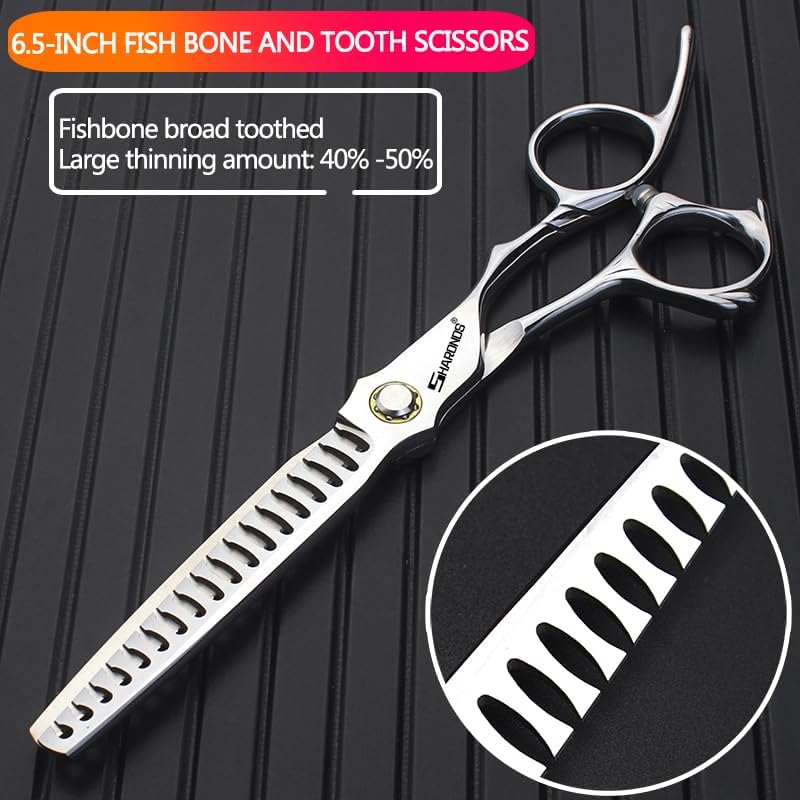6/6.5-inch Sharonds hair clippers, professional Japanese 440C scissors, efficient scissors, scissors, comb adjuster (6.5 inch -2 pieces-B)