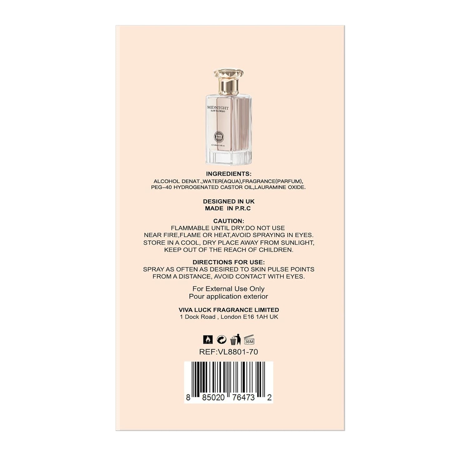 Hybrid & Company Women Midnight Raw Flowers Pour Femme Eau De Parfum Vaporisateur Natural Spray 3.4 Fl Oz