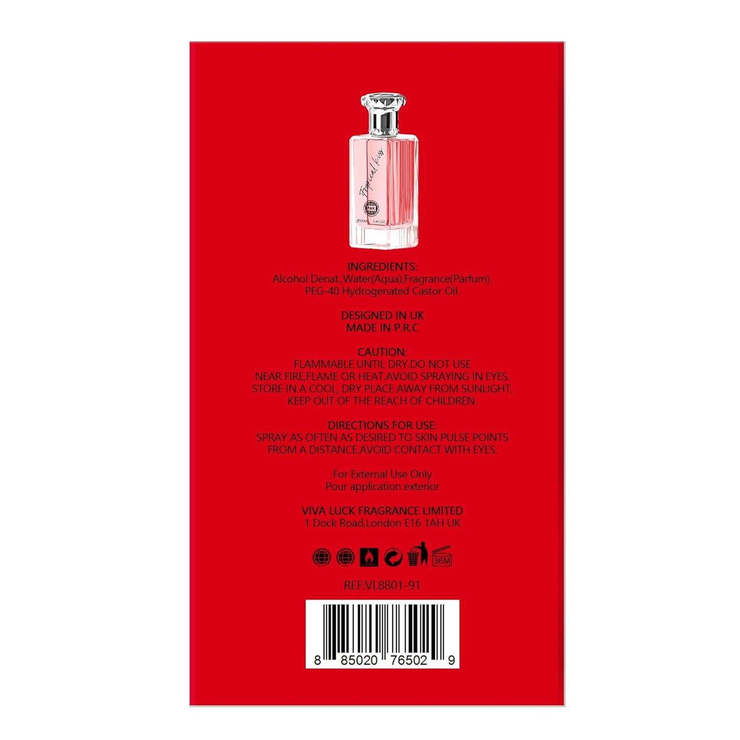 Hybrid & Company Women Tropical Kiss Pour Femme Eau De Parfum Vaporisateur Natural Spray 3.4 Fl Oz