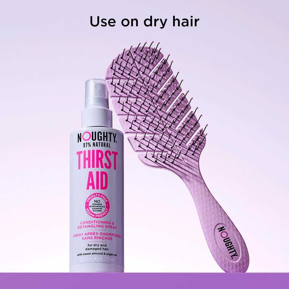 Noughty The Purple One Detangling Brush for Wet and Dry, Smooth and Tangle-Free Hair, Styling and Shower Brush for All Hairtypes, Eco-Friendly and Flexible for Daily Use