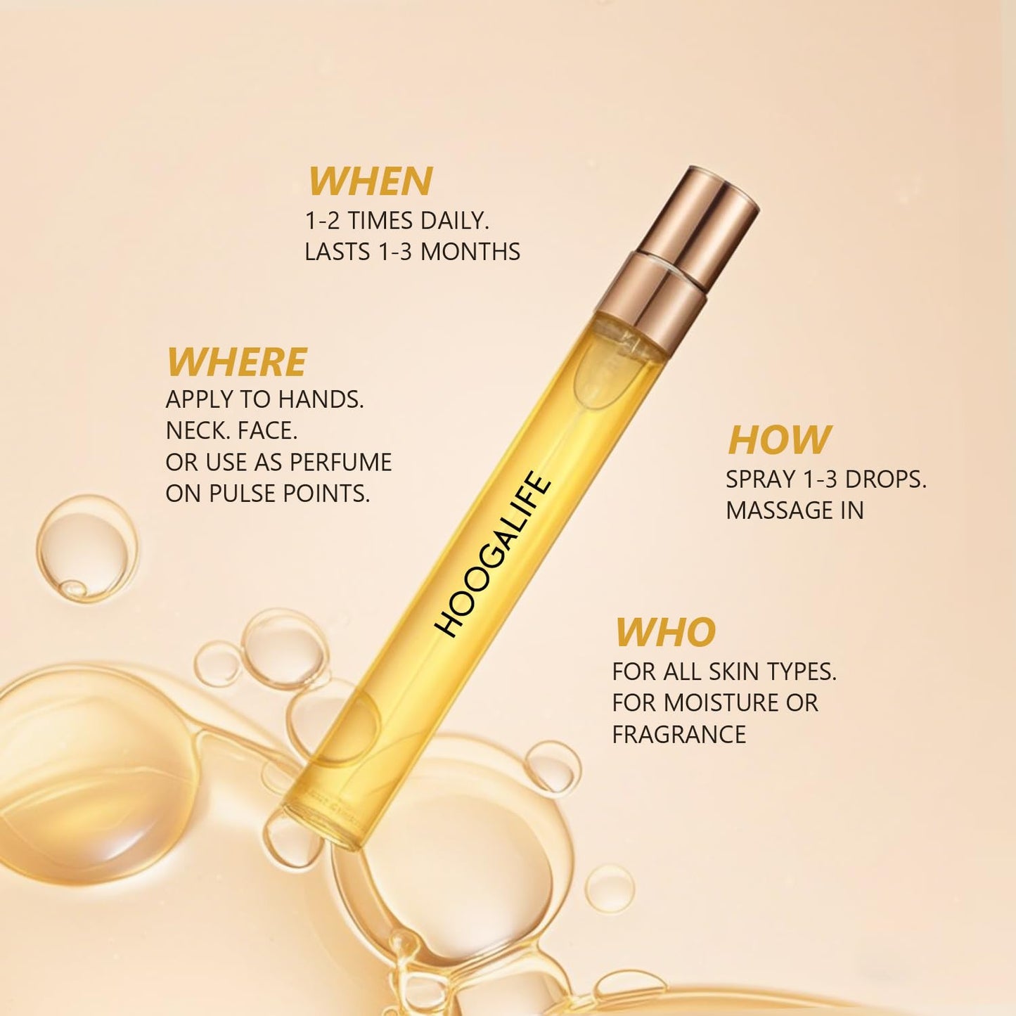 HoogaLife Pheromones Perfumes for Women, Inspired by G/u/cci's B-loom, Bergamot, Jasmine, Tuberose, Rangoon Creeper, Travel Size Perfume Oil, 0.34fl.oz/10ml, Made in USA - BLOOMSY