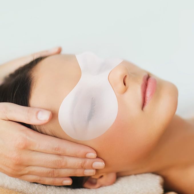 100 Sheets Disposable Non Woven Eye Mask, Cotton Eye Mask Paper, Eye Covers for Facials, Eye Masks for Skincare, Moisture Retention, Spa, Wrap