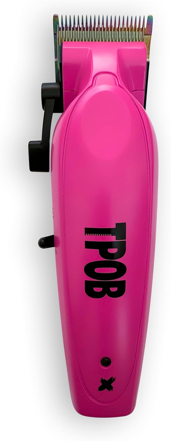 TPOB X Digital Brushless 6800rpm Professional Hair Trimmer Hair Clippers for Men, Psycho Zero Gapped T-Blade Trimmer Cordless Rechargeable Edgers Clippers (X Clipper Pink with Stand)