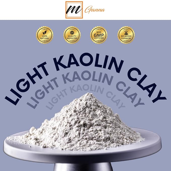 100% Natural Light Kaolin Clay Powder for Facial Masks, Creams, Face Masks, and Soap Making 0.5Lbs