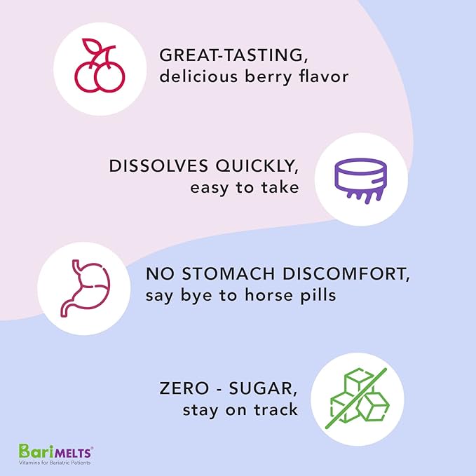 BariMelts Bariatric Multivitamin with Iron 1 Month (60 Fast-Dissolving