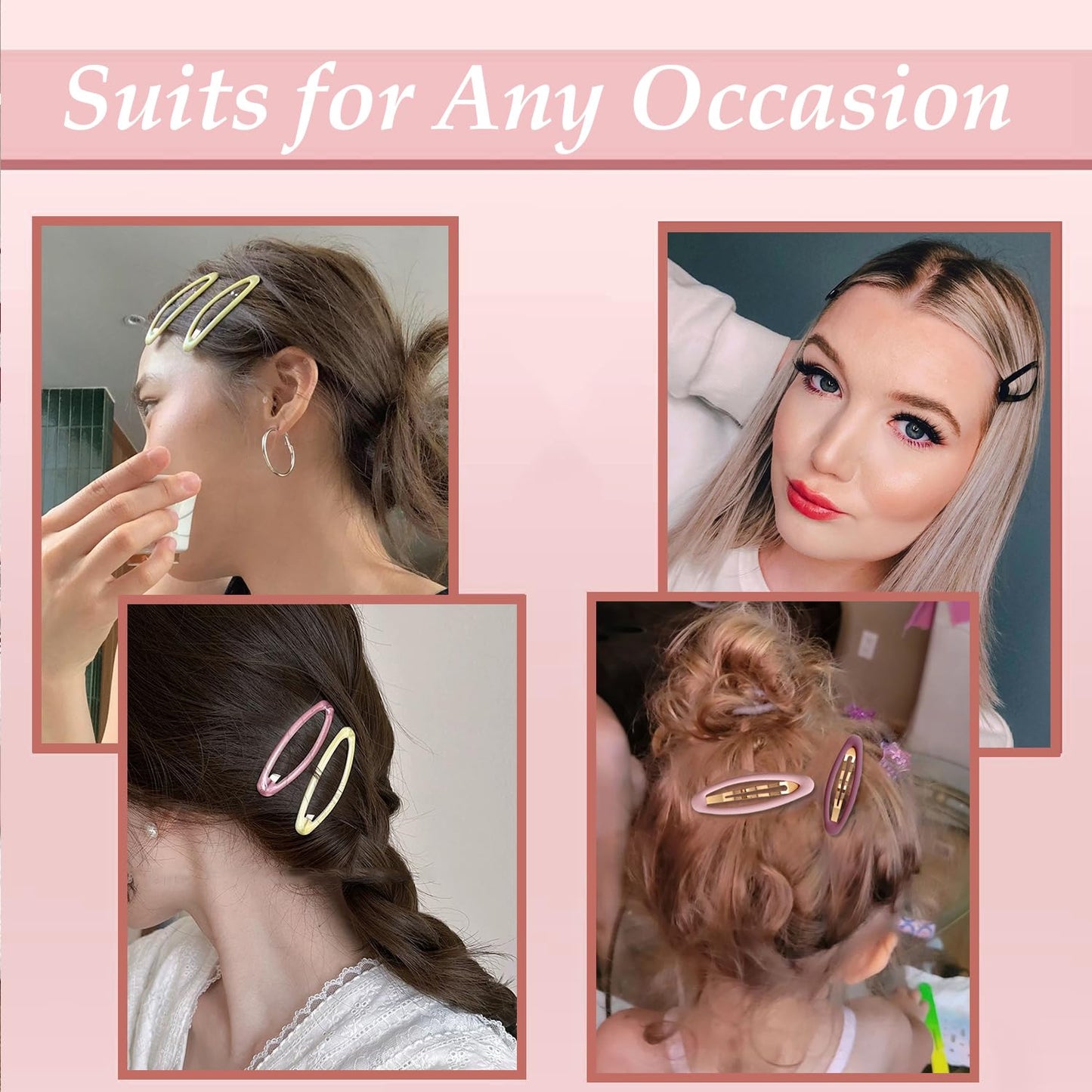 26 Pcs Metal ellipse Hair Clips No Slip for Women & Girls,Strong Hold Matte Hair Clips for Thick Hair & Thin Hair,Hair Barrettes for Women