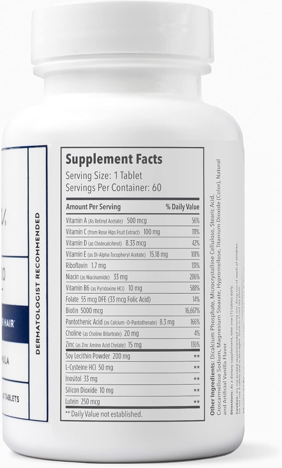 Elon Matrix 5000 Complete Multivitamin — Skin, Hair and Nail Growth Vitamins — Healthy Hair Growth Vitamins for Women & Men — 5000Mcg Biotin Supplement (60 Day Supply)