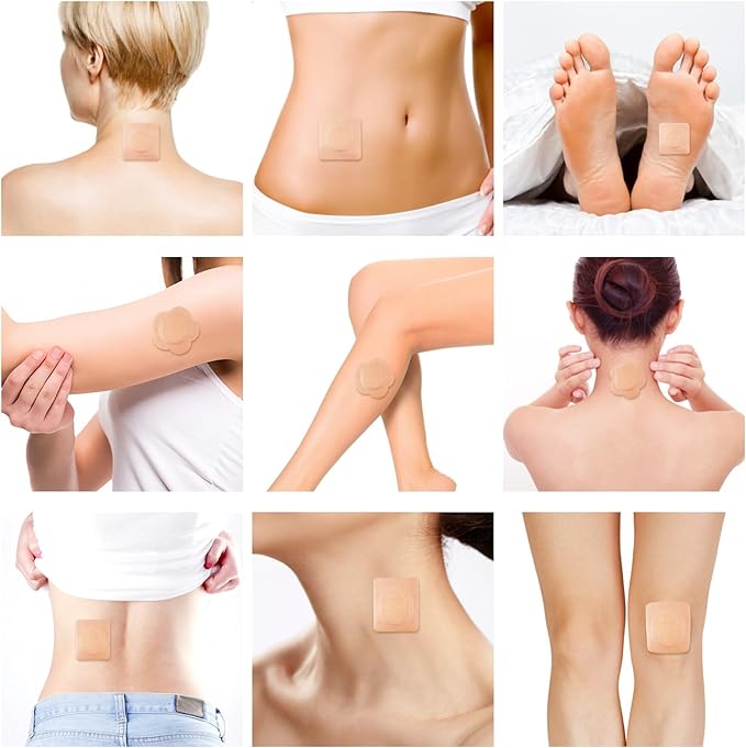 30Pcs Adhesive Castor Oil Patch with 7oz Organic Castor Oil Cold Pressed, Cotton Caster Oil Pack Wrap for Waist Back Neck Arm Belly