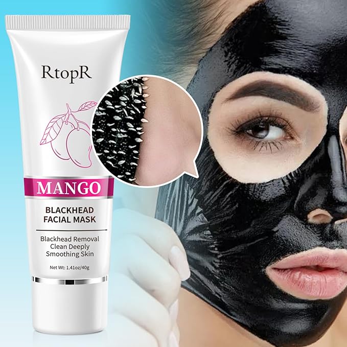 RtopR Blackhead Remover Peel Off Mask for Face,Black Blackhead Face Mask,Blackhead Remover Nose Pore Strip for All Skin Types
