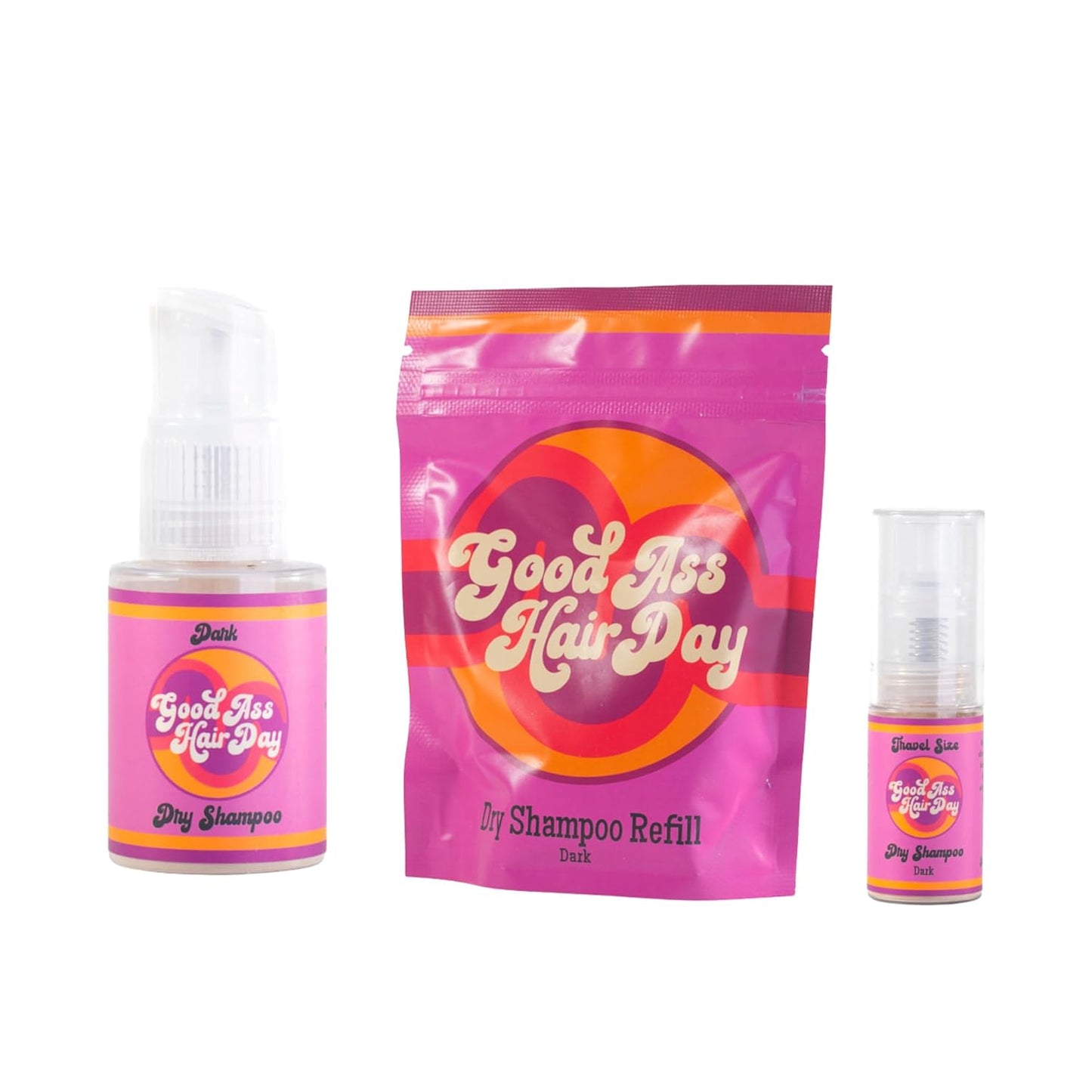 Good A Hair Day Dry Shampoo Refill (Dark), All Natural, Talc-Free, Absorbs Oil