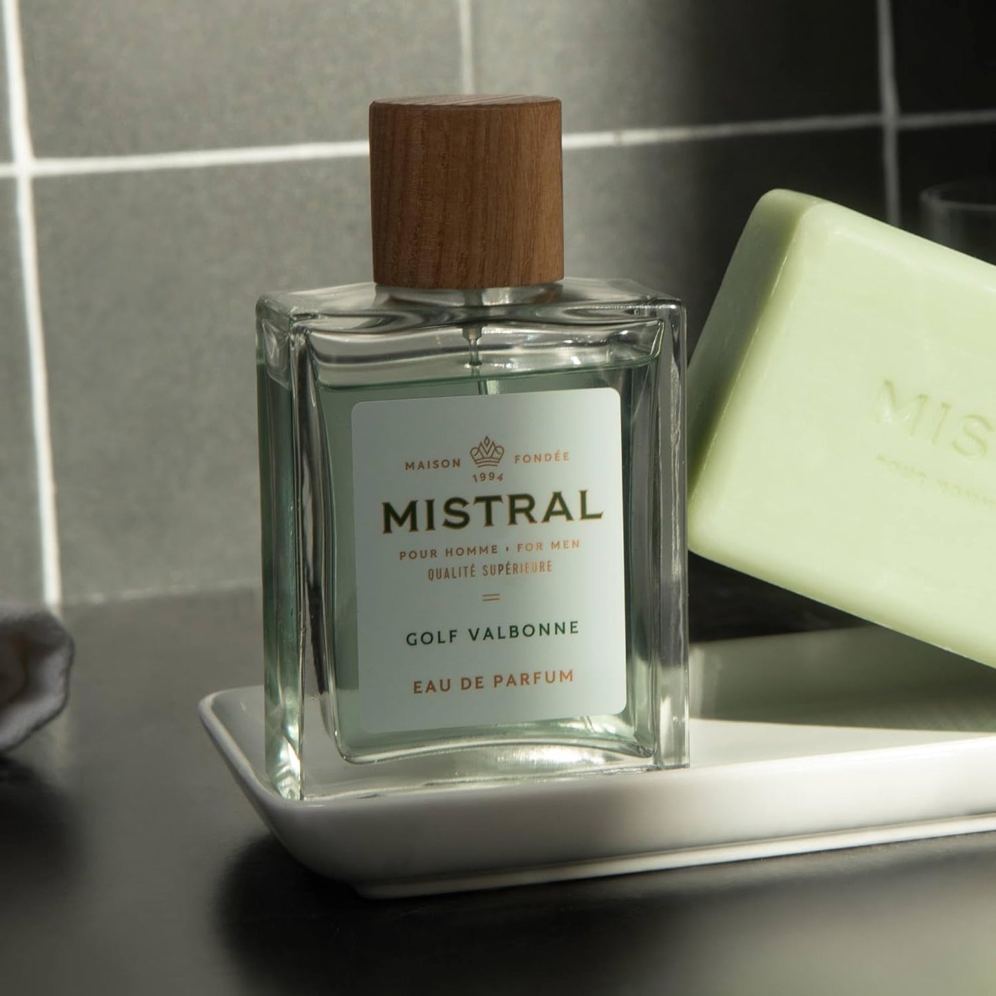 Mistral Men's Cologne - Golf Valbonne Eau de Parfum Spray | Long-Lasting Fresh Green & Citrus Fragrance with Bergamot, Mint & Moss | Cruelty-Free French Cologne for Men | Made in France - 3.4 Oz
