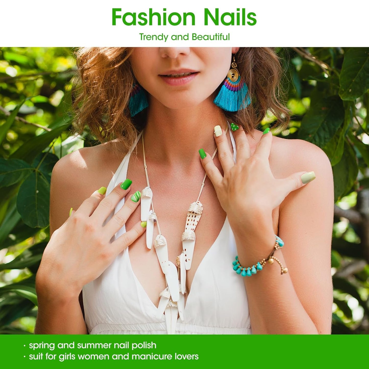 GELLEN Green Regular Nail Polish Non Gel, Fast Air Drying Full Size Green Nail Polish No UV Light Needed Spring Summer Dark Light Grass Forest Jungle 6 Colors Set for Women Manicure St. Patrick's Day