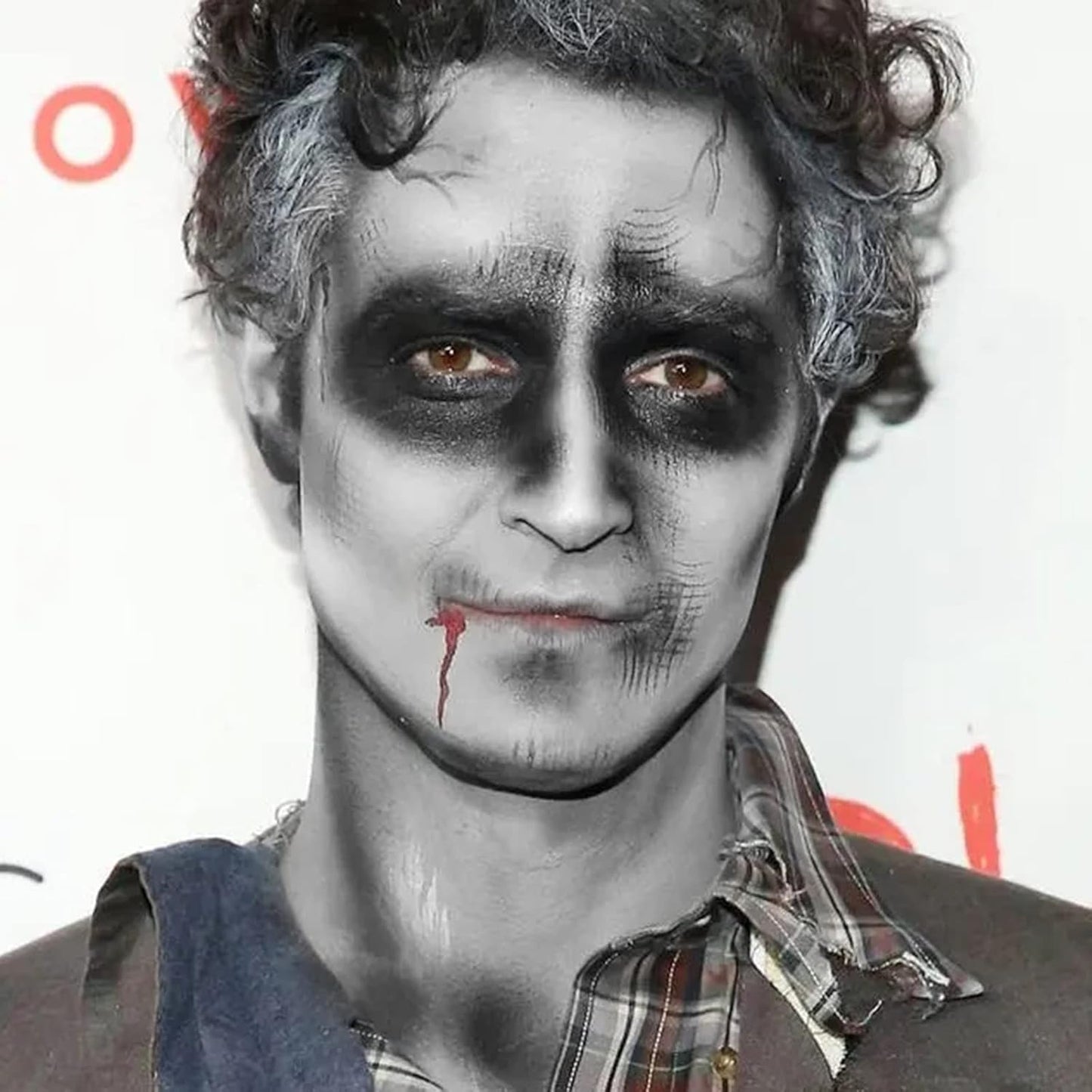 MEICOLY Light Grey Face Body Paint Stick for Halloween SFX Zombie Grayscale Homestuck Cosplay Makeup,Gray Face Paint for Adults and Kids,Waterproof Eye Black Stick for Baseball Softball Football