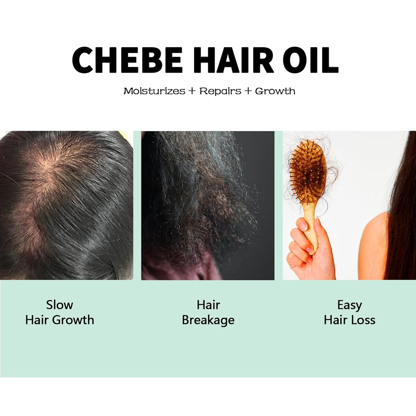 Natural 10 in 1 Chebe Oil Moisturizer for Scalp, African Chebe Powder for Hair Growth Stronger, Thicker, Longer for All Hair Types(2pcs)