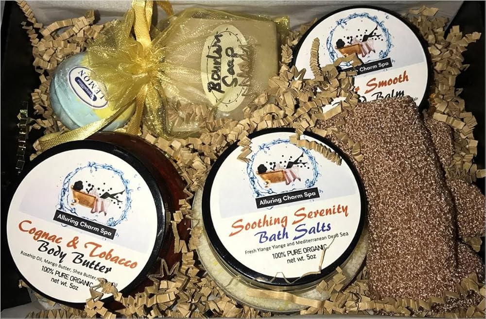 Natural Organic Aromatherapy Spa Gift Set, made from high quality natural and 100% pure organic ingredients to help moisturize and revitalize your skin. 5 PC, Gift Sets for Men!