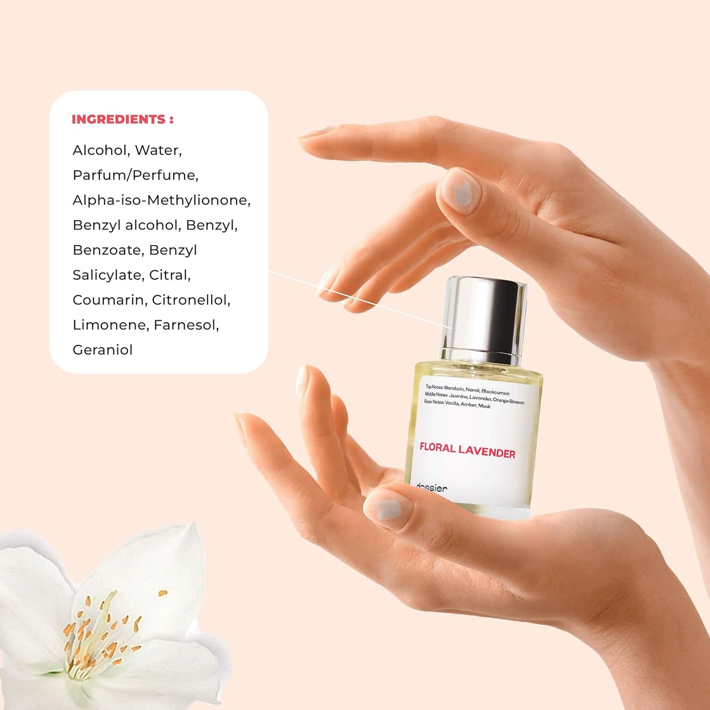 Dossier - Floral Lavender - Eau de Parfum - Inspired by YL's Libre - Perfume Luxury - Pure Infused - Paraben-Free - Vegan - For Women - Fragrance 1.7 Fl oz (Spray 50ml)