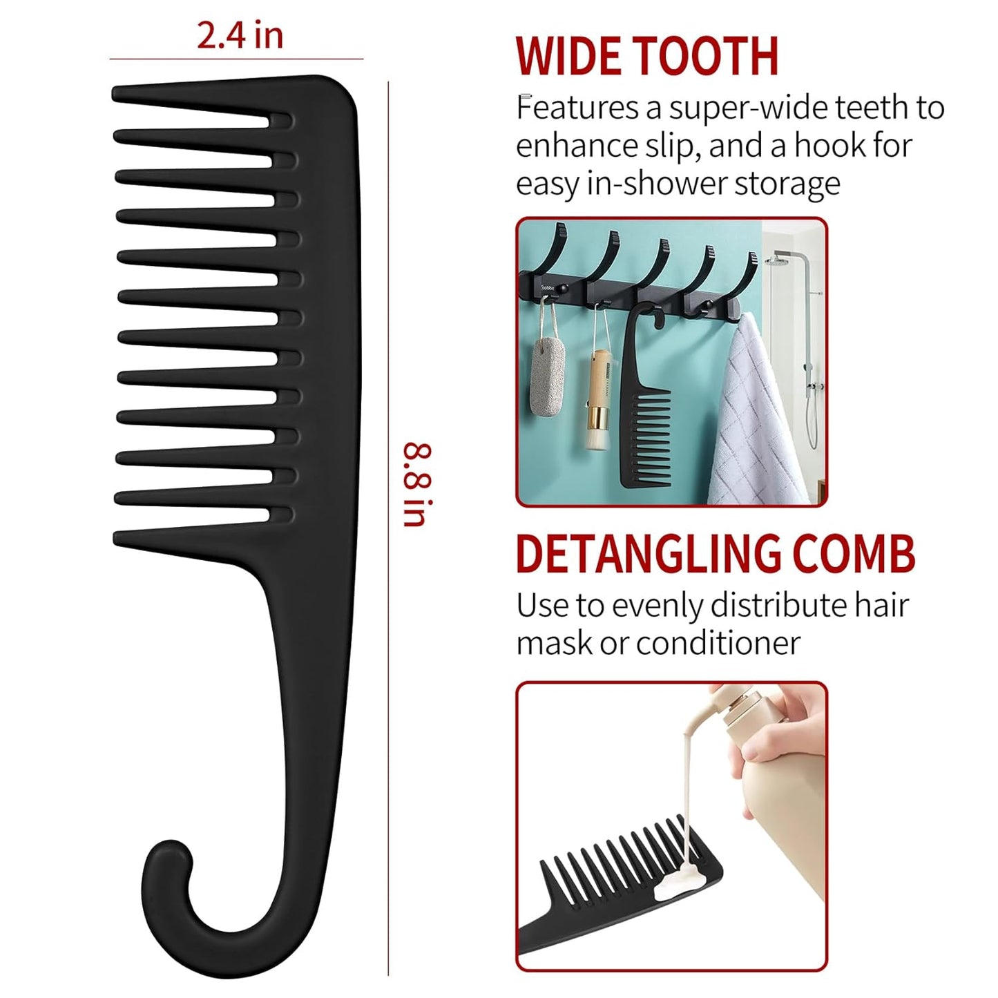 Hair Brush set for Curly, Detangling Hair Brush for Afro America/African Hair Textured 3a to 4c, Detangler Brush for Women Men Kids Styling Defining (Black)