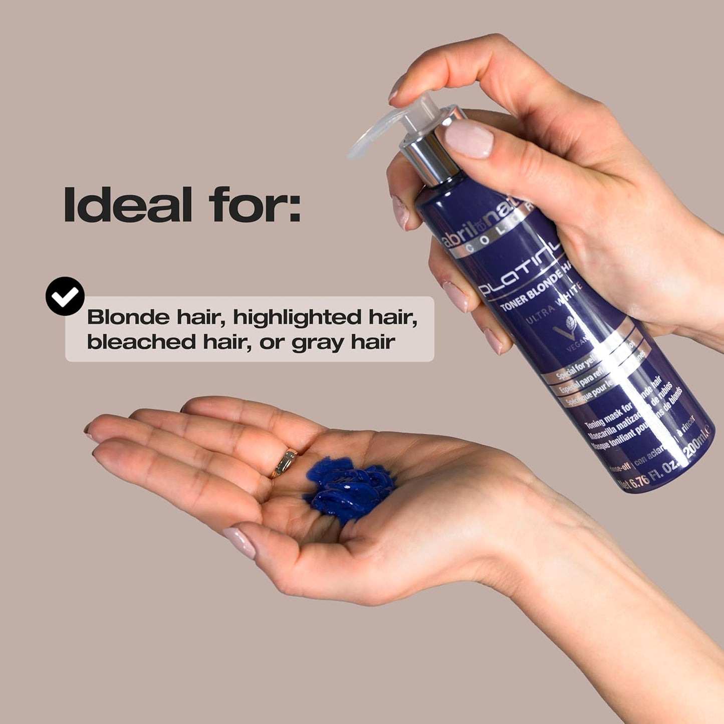 abril et nature - Platinum Professional Mask - For Blonde, Bleached, Highlighted, and/or Gray Hair - Violet Toner - Goodbye Yellow Tones - Platinum Appearance - 1000 ml