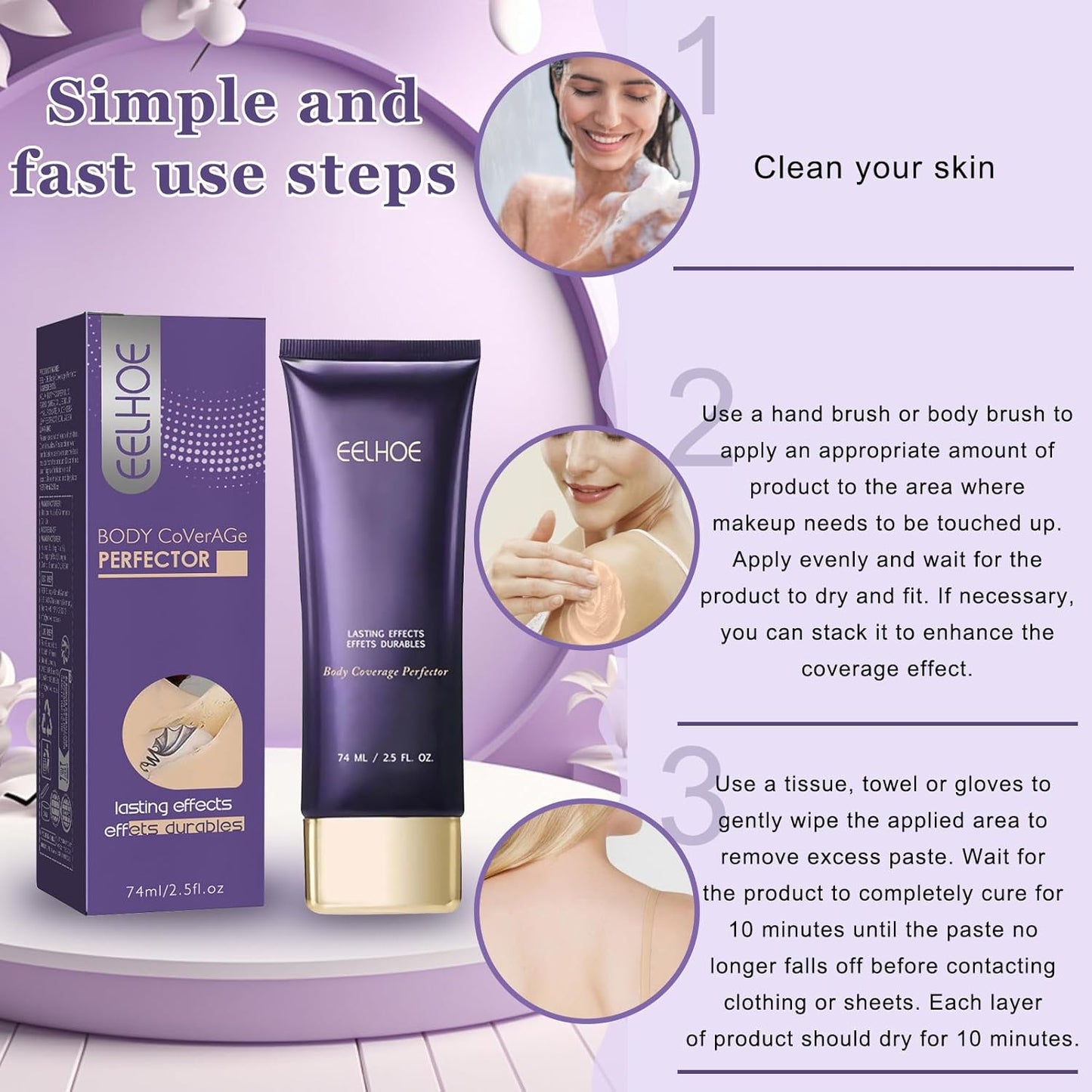 2Pcs Body Coverage Perfector, Natural Leg And Body Makeup Concealer, Tattoo Cover Up Makeup with Waterproof Lasting Effect, Long Last Body Foundation for All Skin Tones