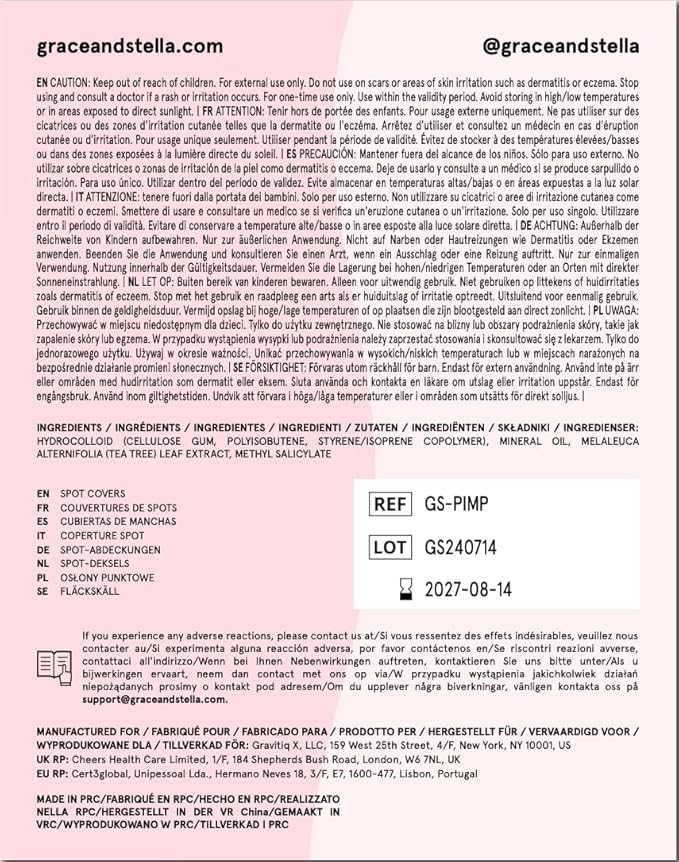 grace & stella Pimple Patches for Face - Fast Acting Hydrocolloid Acne Patch That Absorb Gunk, Flatten Breakouts - Zit Stickers for Clear Skin - Dermatologist-Tested, Vegan (Invisible, 72 Count)