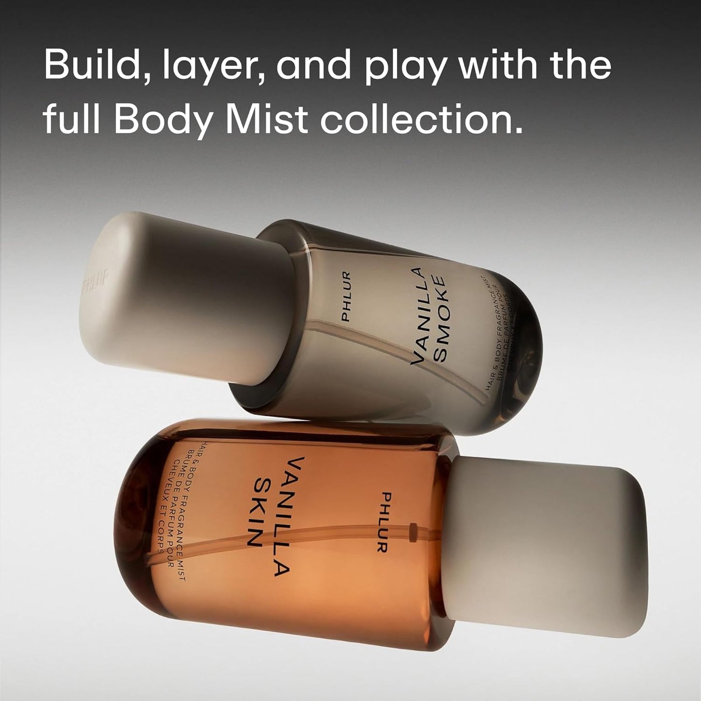 PHLUR Vanilla Smoke Body Mist - Hair and Body Fragrance Mist - Cashmere Vanilla Body Spray with Pink Pepper, Bergamot, Tonka Bean & Incense (8 Fl Oz)