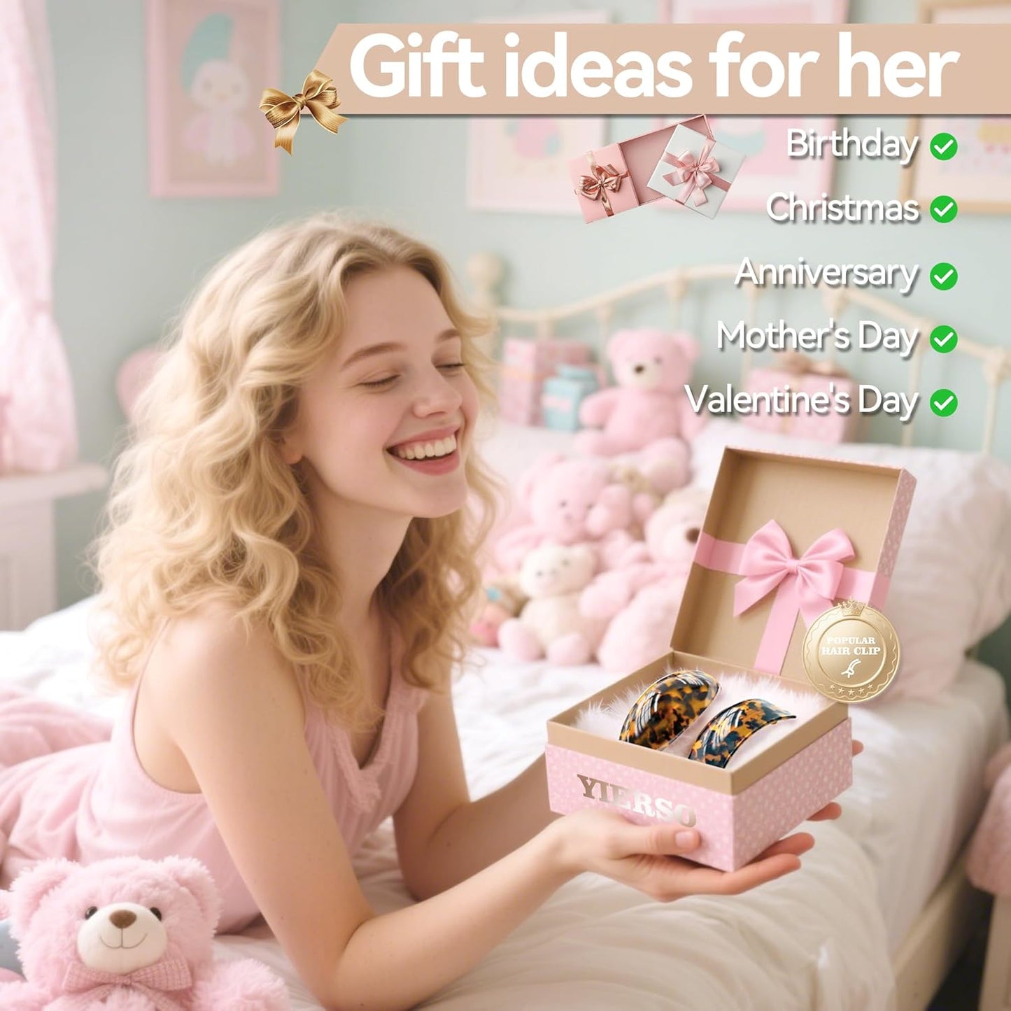 French Oval Barrette Hair Clips,Acetate Large Vintage Tortoise Shell Barrettes,Strong Hold No-Slip Grip Metal Clasp,2-Pack 4"&3" Hair Accessories for Thick Wavy Long Hair Women Gift (Tortoise)