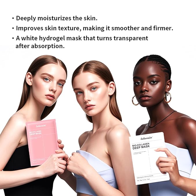 NICEFACE Bio-Collagen Deep Hydrating Face Mask with Hyaluronic Acid - Overnight Hydrogel Mask for Firming, Elasticity & Pore Minimizing - Korean Skincare Facial Treatment, 34g x4ea
