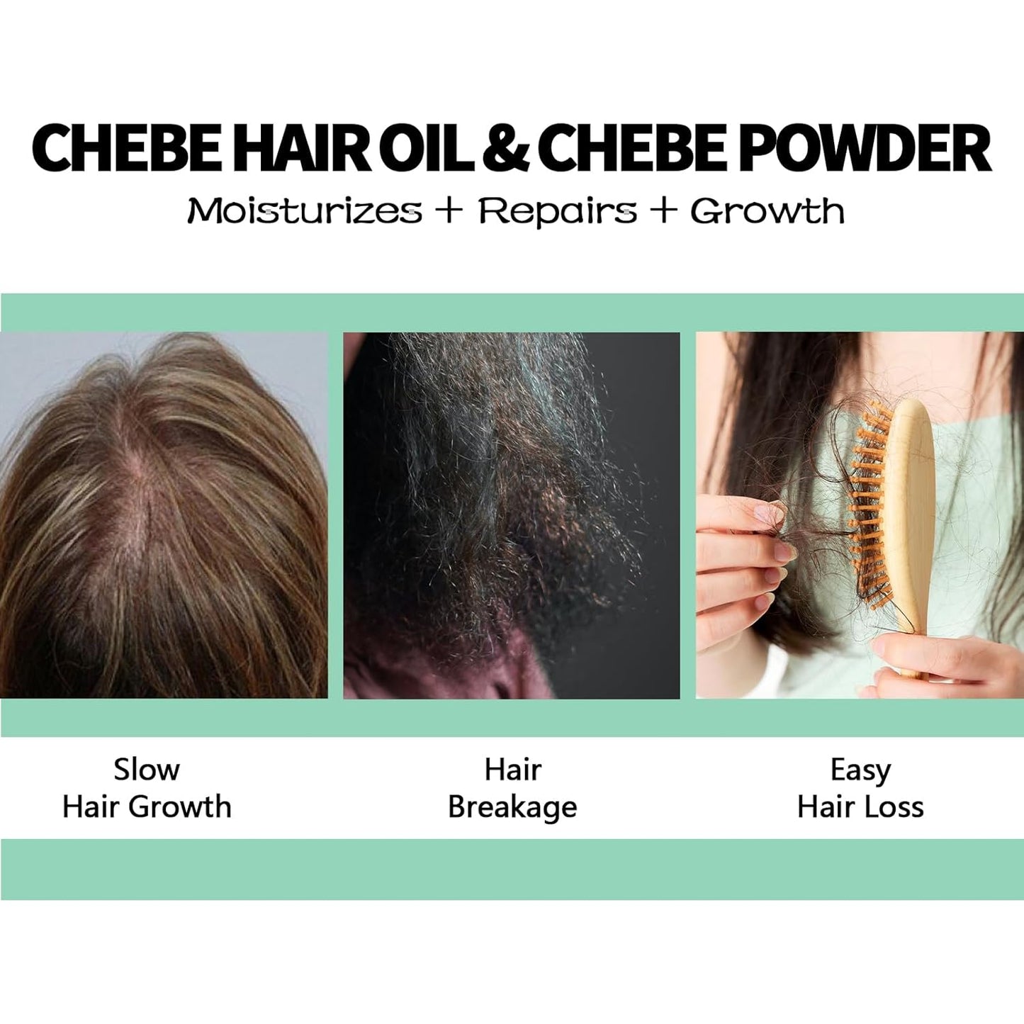 Naturals Organic African Chebe Powder and Oil Moisturizer for Scalp, Hair Growth, Strength & Breakage - For Men & Women