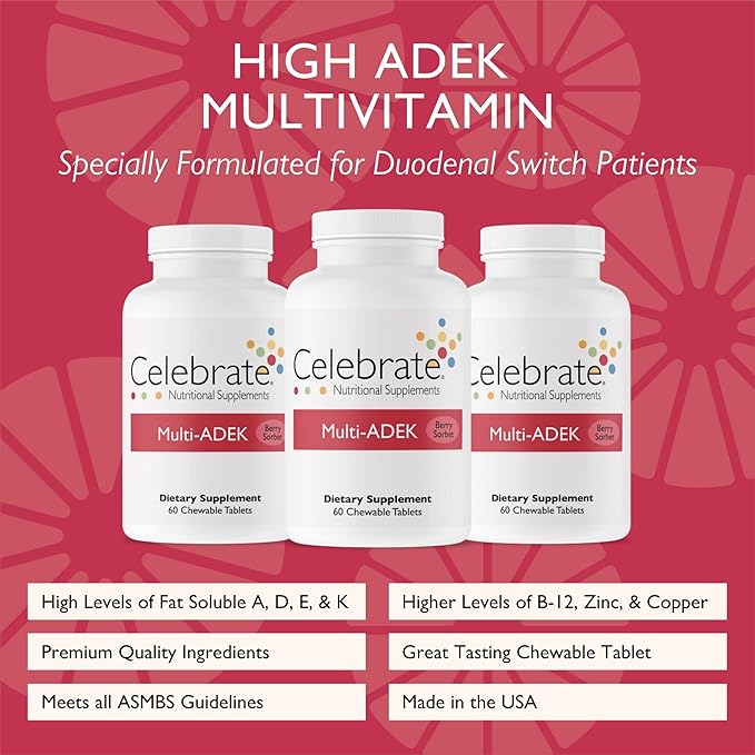 Celebrate Vitamins High ADEK Multivitamin Chewables, 180 count