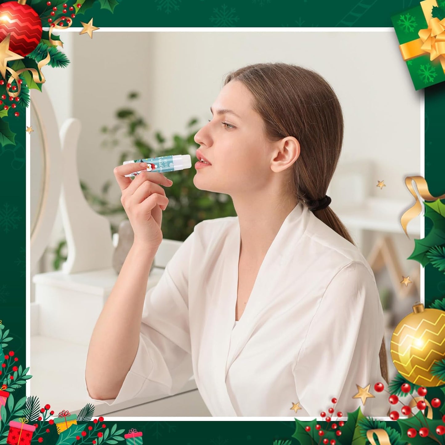 12 Set Christmas Hand Cream Gift Set, Including Moisturizing Christmas Hand Lotion, Xmas Lip Balm, Gauze Bags, Thank You Cards Natural Fragrant Xmas Cream with Lip Balm Gifts