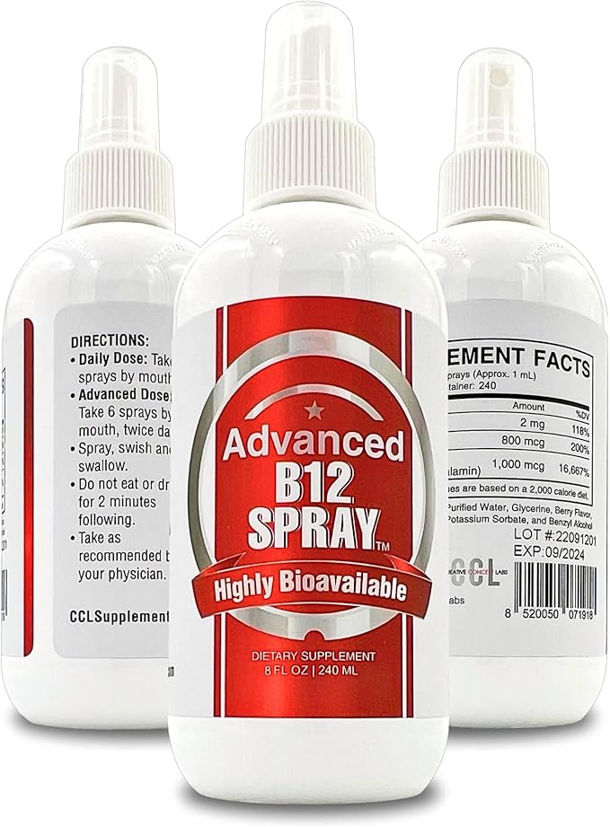 Vitamin B12 Energy Spray, Methylcobalamin (8 oz 240 Servings)