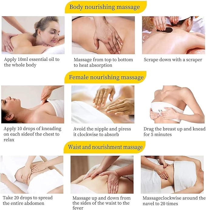 3 Pack Ginger Massage Oil with Arnica Oil,Vitamin E Oil and Grape Seed Oil,Ginger Oil for Lymphatic Drainage,100% Natural Ginger Essential Oil for Warming and Relaxing