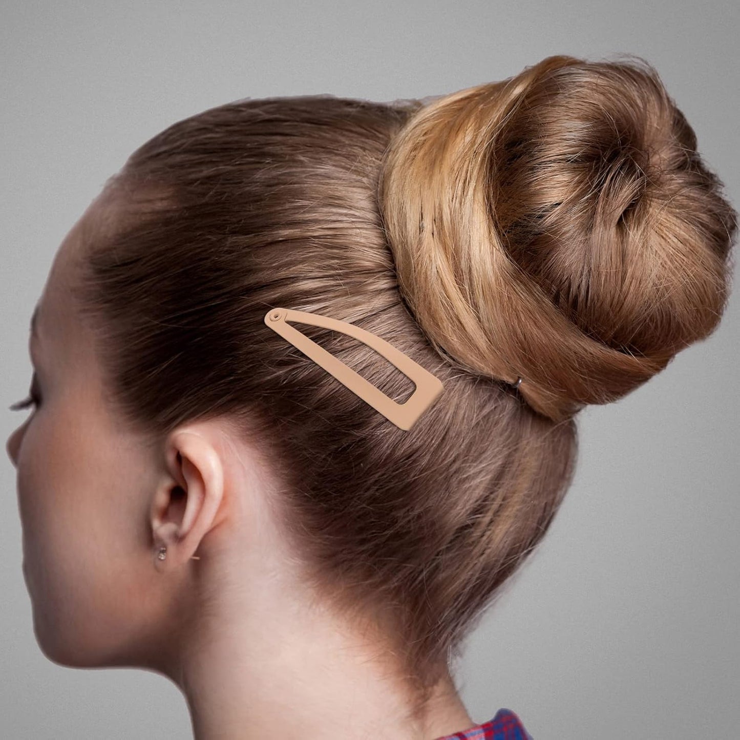 Chinco 24 Pcs Double Grip Hair Clips Metal Snap Clips Women Barrettes for Hair Making, Salon Supplies(Cream,2 Inch)