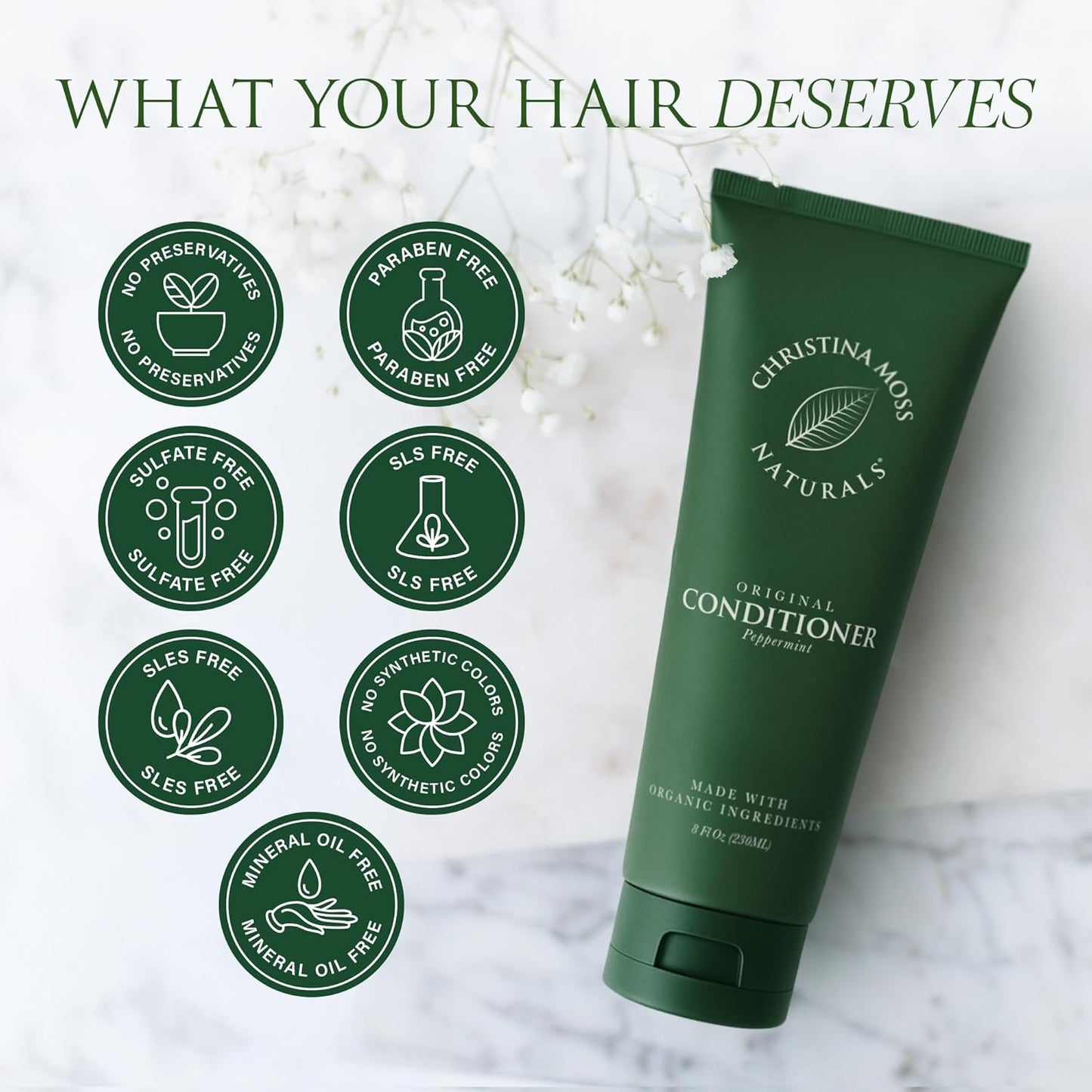 Christina Moss Naturals Conditioner Organic and Natural Ingredients, No Silicones, No Parabens