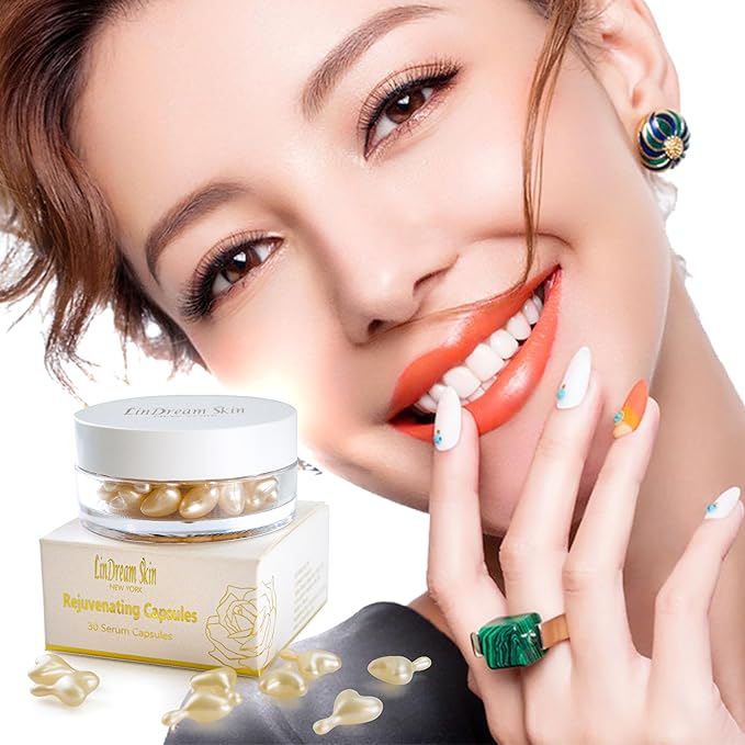 Serum Capsules for Face Skin Care - Boost Elasticity and Revive Collagen - Correction of Wrinkles and Tone Repair - Anti Aging, Hydrating, Lifting - 30 Capsules