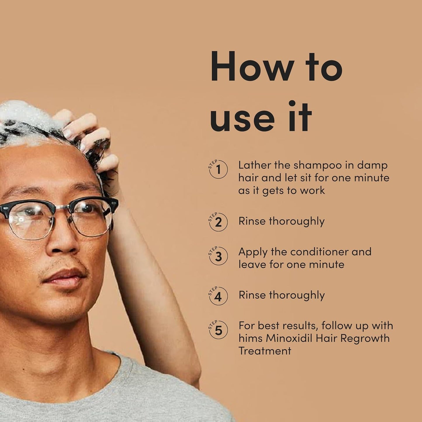 hims Thick Fix Shampoo & Conditioner Set - Saw Palmetto for Healthy Hair Growth & Thickening - Scalp Cleansing - Vegan, Sulfate-Free & Cruelty-Free - Eucalyptus Scent, 6.4 fl oz