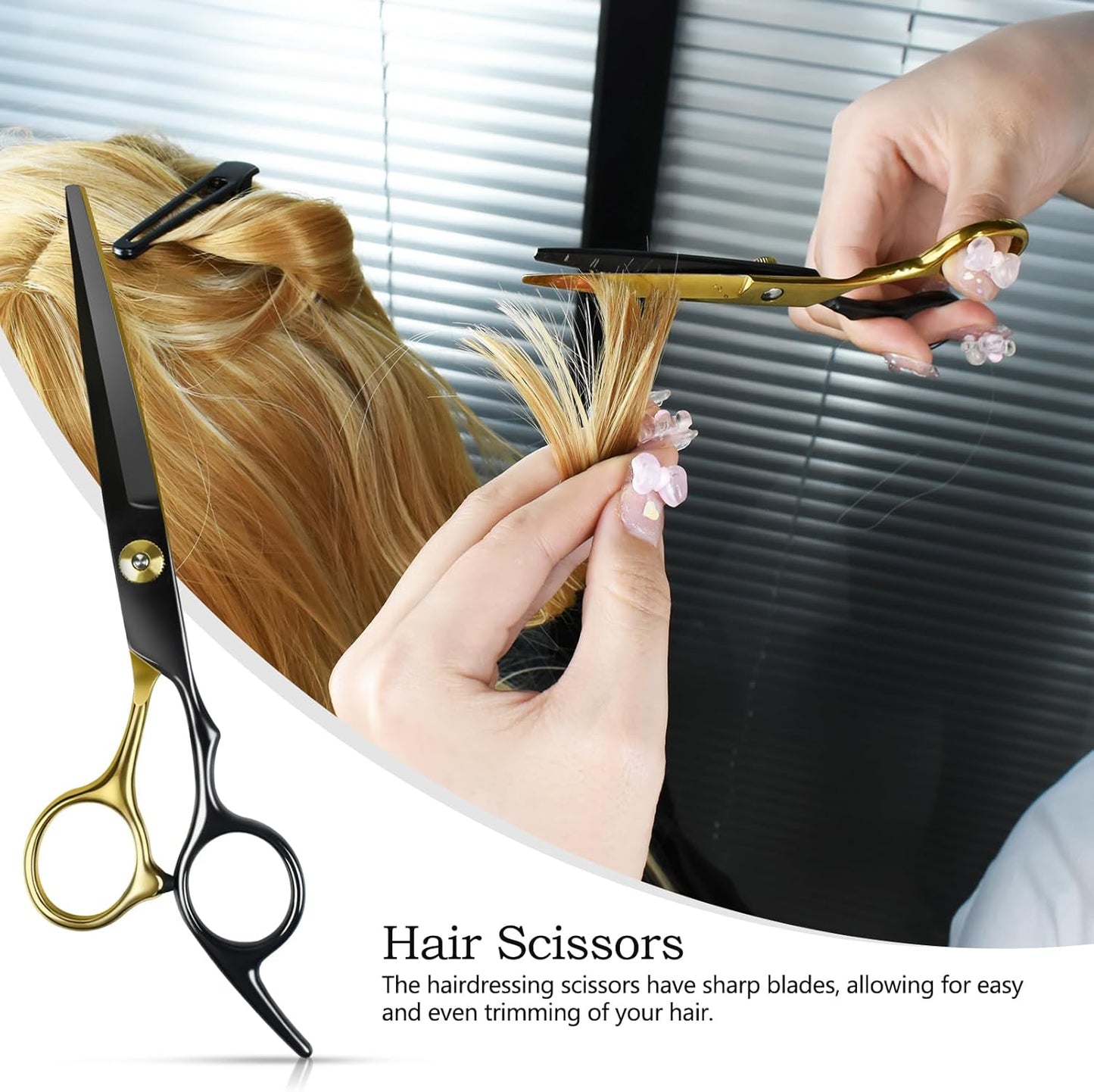 Niura 12 PCS Hair Cutting Scissors Set - Professional Barbers & Salon Kit: Cutting & Thinning Scissors, Comb, Cape, Clips for Men, Women, Kids & Pet