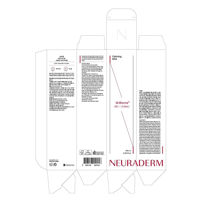 Calming Mist, Soothing Hydrating Facial Spray Makeup Fixer for All Skin Types with Ceramide to Restore Skin Barrier and Reduce Puffiness (100ml, 3.38 fl.oz)